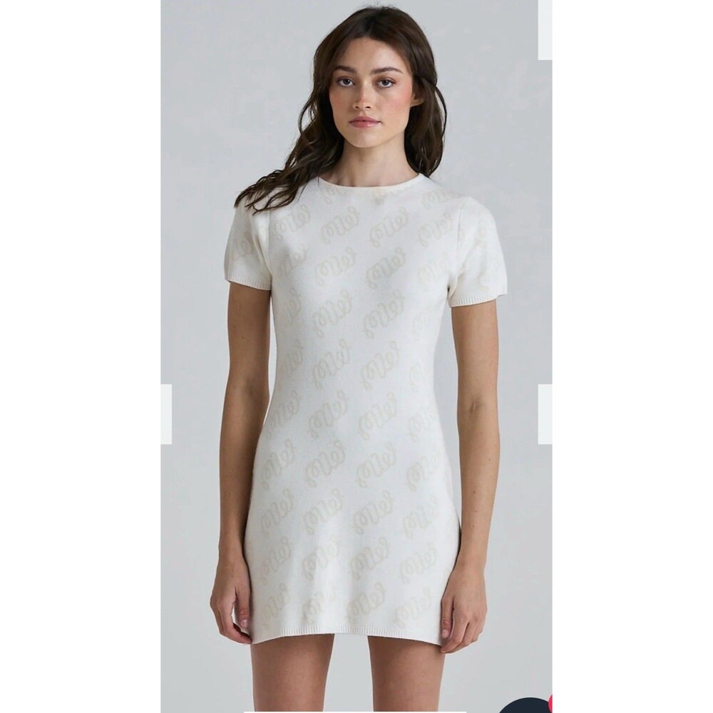 Malbon Women’s Golf Short Sleeve Poppy Dress White Size Medium New